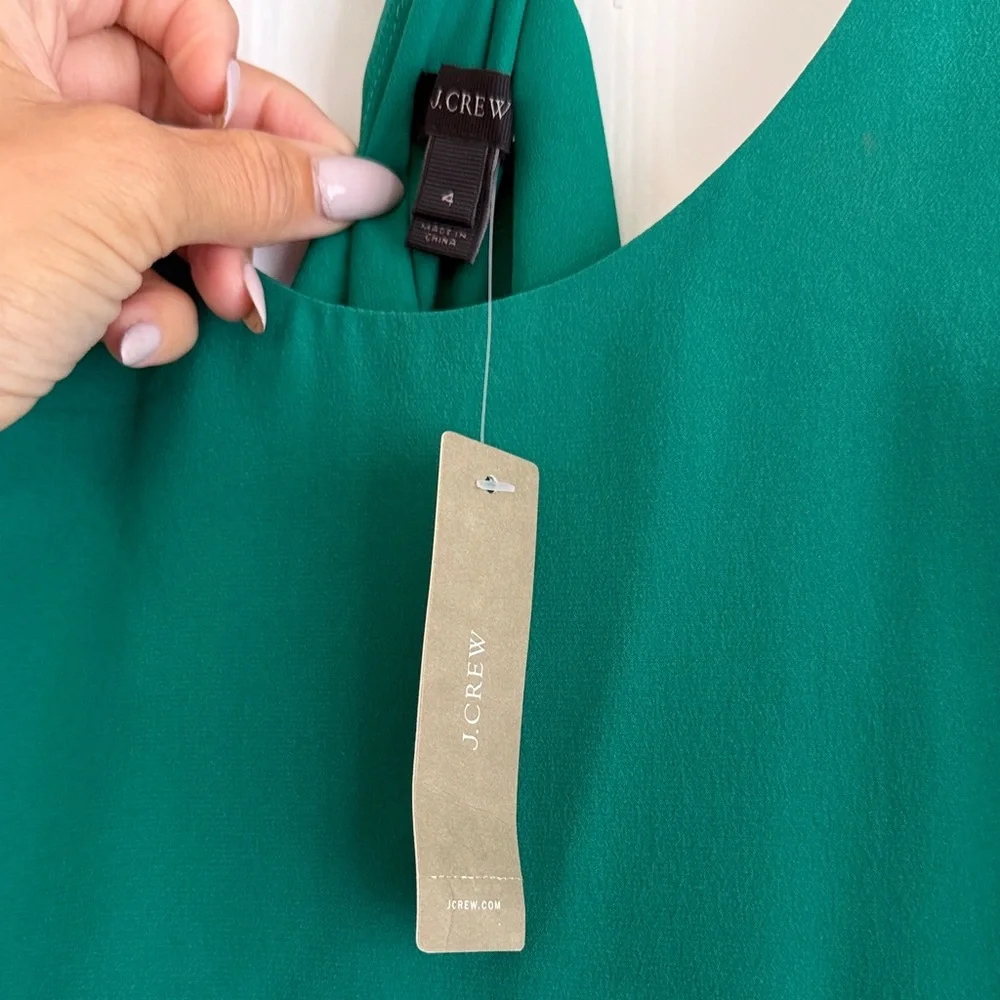J. Crew Green Backless Dress